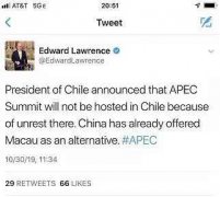 智利突然放弃APEC，中美磋商进展顺利按原计划